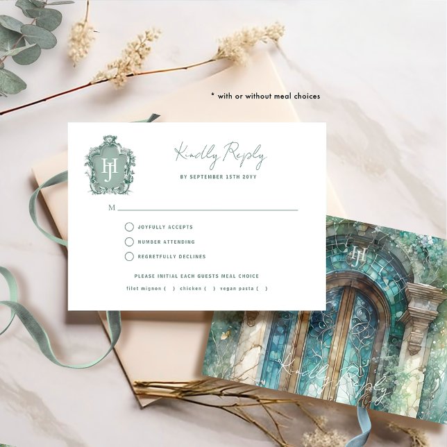 Blaue, zeitlose Hochzeit mit/ohne UAWG RSVP Karte (Von Creator hochgeladen)