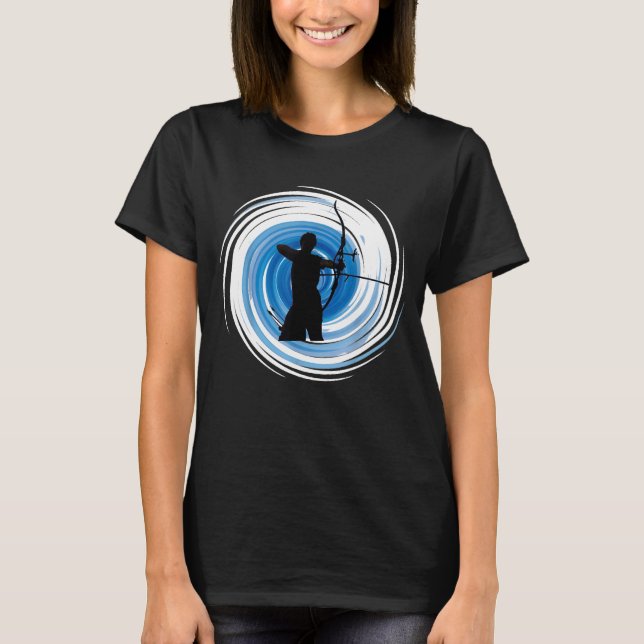 Blaue Zen-Bogenschützen T-Shirt (Vorderseite)