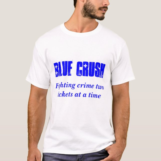 Blaue Zerstampfung, kämpfende Karten des T-Shirt (Vorderseite)