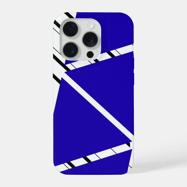 Blaue Zick-Zack-Muster iPhone-Hülle iPhone 15 Pro Hülle (Rückseite)