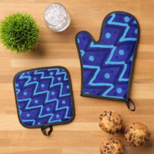 Blaue Zick-Zack-Punkte Funky-Muster