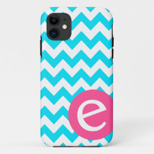 Blaue Zickzack Monogramm iPhone Fallabdeckung Case-Mate iPhone Hülle