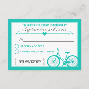Blaue Zickzack Trendy Fahrrad-Herzen, die UAWG RSVP Karte