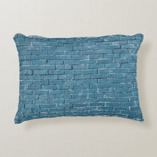 Blaue Ziegelsteine aus grauem Beton Dekokissen