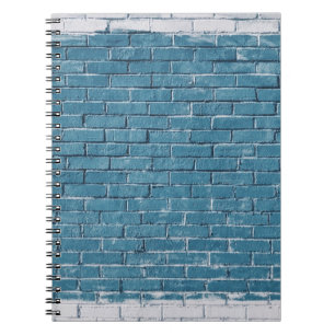 Blaue Ziegelsteine aus grauem Beton Notizblock