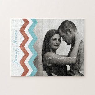 Blaue Zig-Zag-Muster