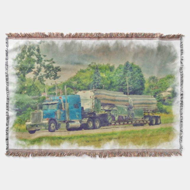 Blaue Zisterne LKW Highway Design Decke (Vorderseite)