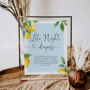 Blaue Zitrone Späte Nachttaucher Poster