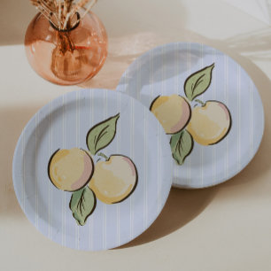 Blaue Zitrone-Zitrus-Baby-Party Pappteller