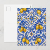 Blaue Zitronen-Azulejo-Fliese