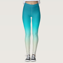 Blaue zu Aqua-Verlauffleggings Moderne Ombre Athle