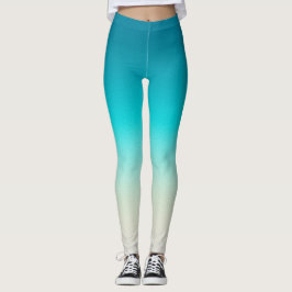 Blaue zu Aqua-Verlauffleggings Moderne Ombre Athle Leggings
