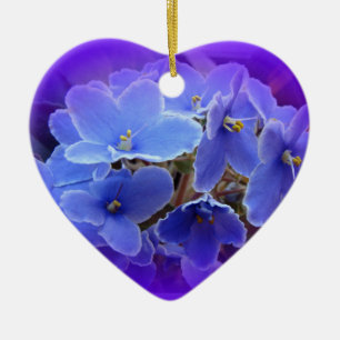 Blaue zu personifizieren Usambaraveilchen Keramik Ornament