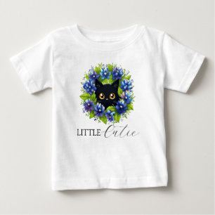 Blauebonnets Süße Katze Texas Aquarell Floral Baby T-shirt