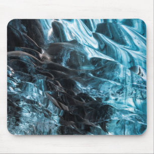 Blaueis-Abstrakt in der Eishöhle Mousepad