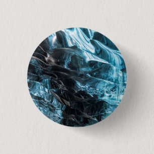 Blaueis Abstrakt in Eishöhle Button