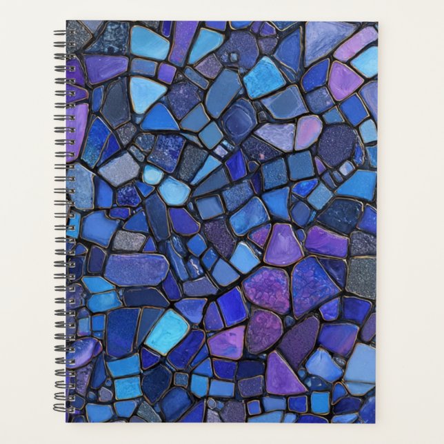 BlaueLilaMosaikKachel Planer (Vorderseite)