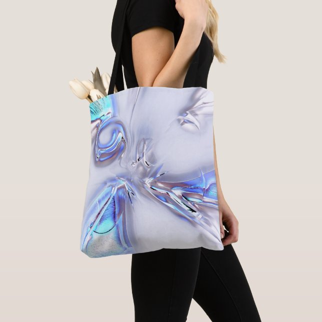Blauen, duftenden Flecken, silberfarben oder wässr Tasche (Von Nahem)