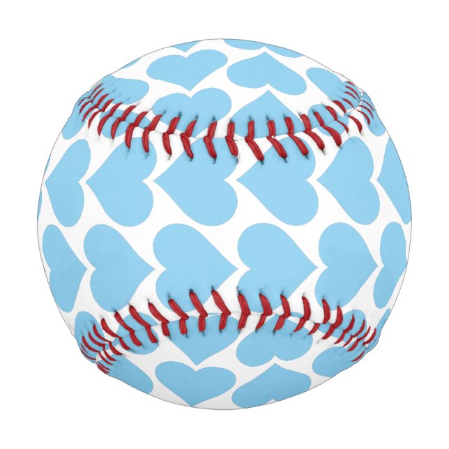 Blauen Herzen Muster, Romantisch, Liebe Baseball (Rückseite)