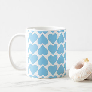 Blauen Herzen Muster, Romantisch, Liebe Kaffeetasse