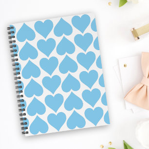 Blauen Herzen Muster, Romantisch, Liebe Notizblock