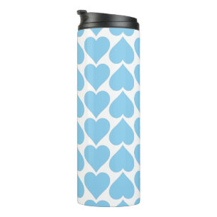 Blauen Herzen Muster, Romantisch, Liebe Thermosbecher