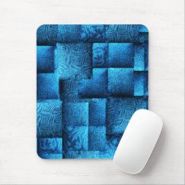 Blauen Quadrate mit abstraktem Stammesdesign Mousepad