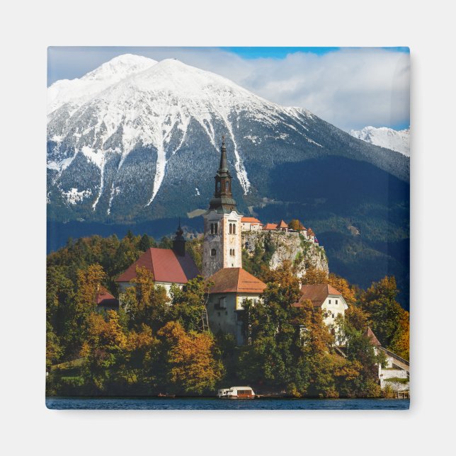 Blauen See im Herbst Magnet (Vorne)