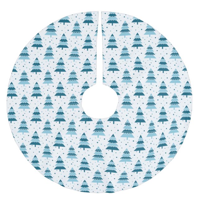 BLAUEN- UND WEISSSTÄMME POLYESTER WEIHNACHTSBAUMDECKE (Vorderseite)