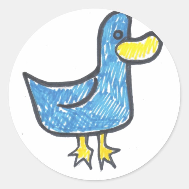 Blauente, das ist quacktastisch runder aufkleber (Vorderseite)