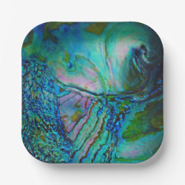Blauer Abalone-Motiv Pappteller