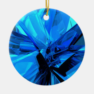 Blauer Abstrakt Keramik Ornament