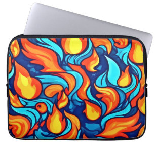 Blauer abstrakter Feuersturm Laptopschutzhülle