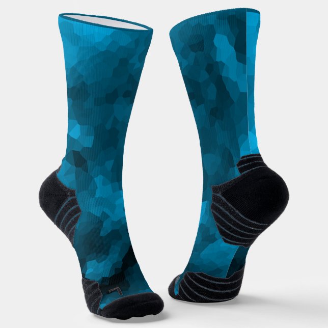 Blauer abstrakter polygoner Hintergrund Socken (Gewinkelt)