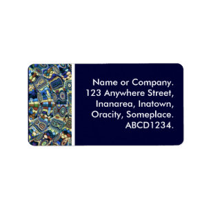 Blauer Abstrakter Teich Adressaufkleber