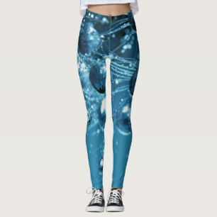 Blauer Abstrakter Wassertropfen Leggings