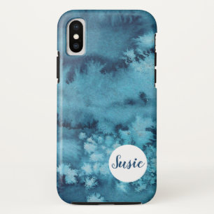 Blauer abstrakter Watercolortelefonkasten mit Case-Mate iPhone Hülle
