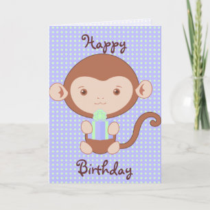 Blauer Affe Geburtstag Karte