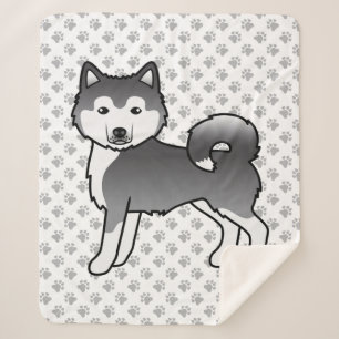Blauer Alaskan Malamute Süßer Cartoon-Hund Sherpadecke