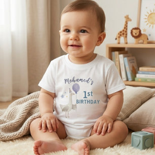 Blauer Alberner Gänse Erster Geburtstag Kinder Per Baby T-shirt
