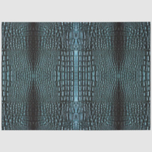 Blauer Alligator Leather Textur Muster Seidenpapier