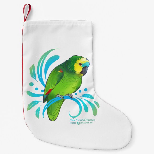 Blauer Amazon-Papagei Kleiner Weihnachtsstrumpf (Vorderseite)