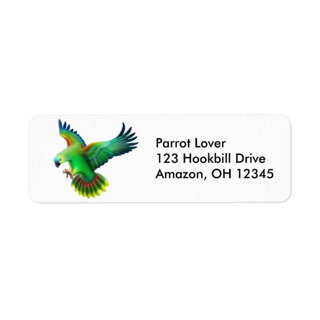 Blauer Amazon-Parrot-Label (Vorne)
