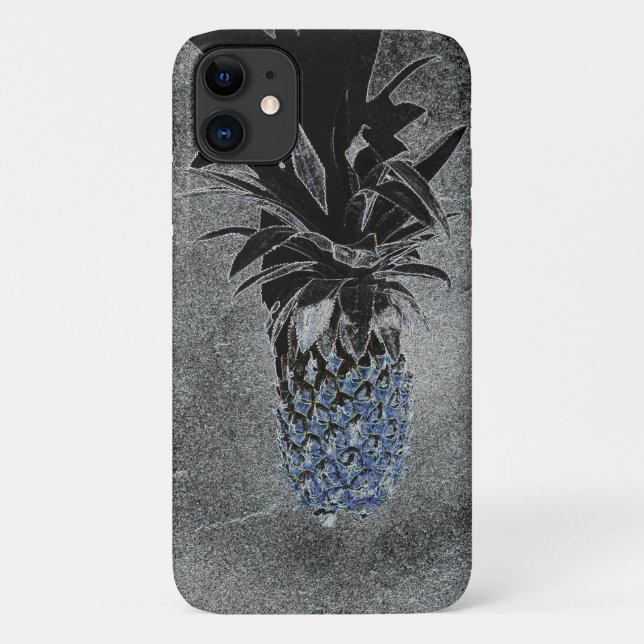 Blauer Ananas Asphalt Texture iPhone 11 Fall Case-Mate iPhone Hülle (Rückseite)