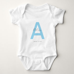 Blauer Anfangsbuchstabe Name Personalisiert Baby Strampler