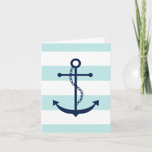 Blauer Anker auf Minzstreifen Karte