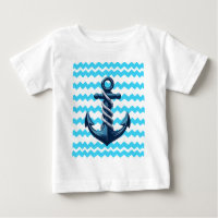 Blauer Anker mit blauen Wellen