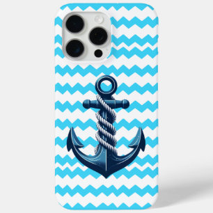 Blauer Anker mit blauen Wellen Case-Mate iPhone Hülle