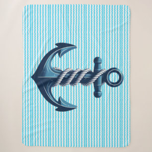 Blauer Anker mit blauen Wellen Sherpadecke