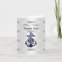 Blauer Anker Silber Weiß Marine Kreis Monogramm 33